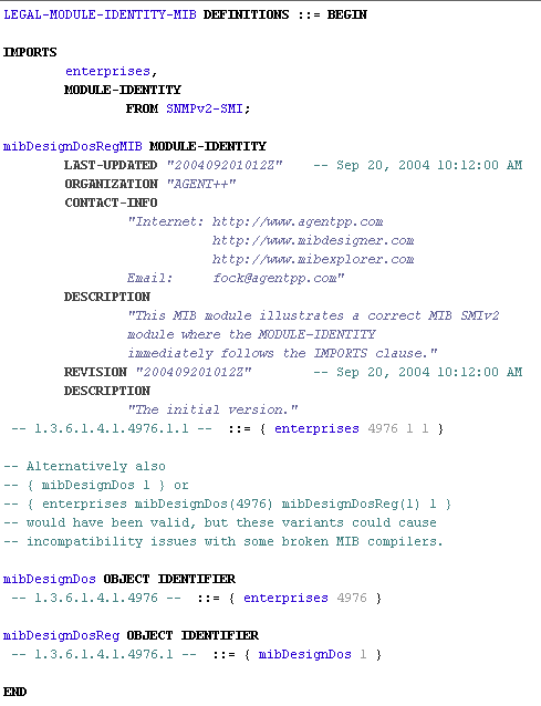 Legal MODULE-IENTITY Usage